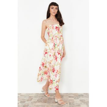 Rochie cu model floral - fara maneci