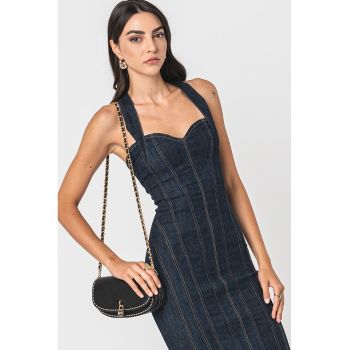 Rochie midi de denim - fara maneci