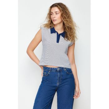 Tricou polo crop