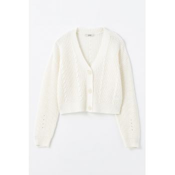 Cardigan crop tricotat