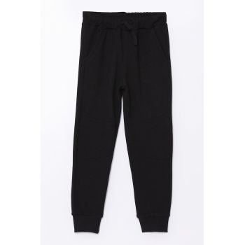 Pantaloni de trening din amestec de bumbac cu buzunare laterale