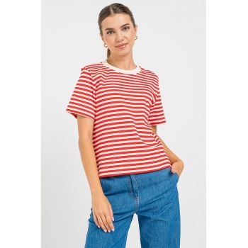 Tricou din bumbac cu model in dungi