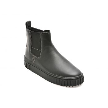 Ghete casual CLARKS negre, MAYHTOP, din piele naturala