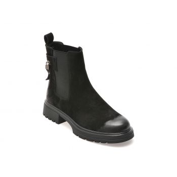 Ghete casual EPICA negre, DX827, din piele naturala