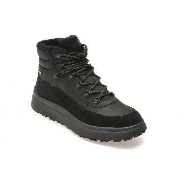 Ghete casual GEOX negre, U46FZD, din piele ecologica