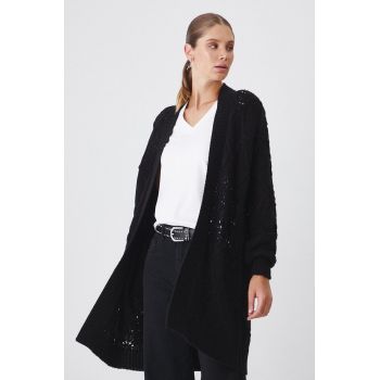 Medicine cardigan femei, culoarea negru, călduros