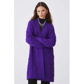 Medicine cardigan femei, culoarea violet, călduros