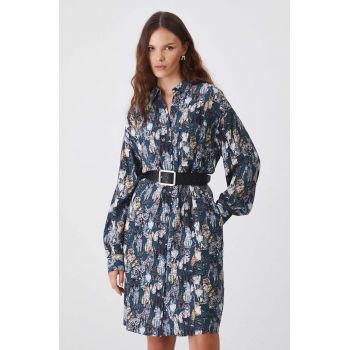 Medicine rochie culoarea turcoaz, mini, oversize