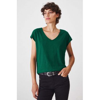 Medicine tricou din bumbac femei, culoarea verde