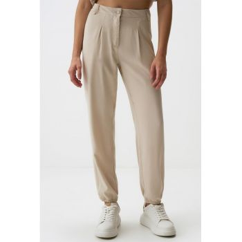 Pantaloni crop din lyocell