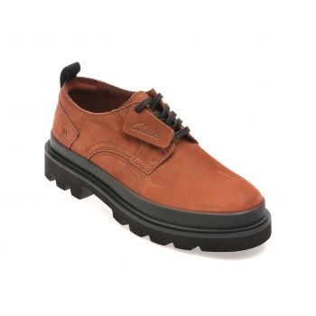 Pantofi casual CLARKS visinii, BADELAC, din nabuc