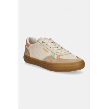 Pepe Jeans sneakers din piele intoarsă PLS31586 culoarea bej, TRAVIS RETRO W