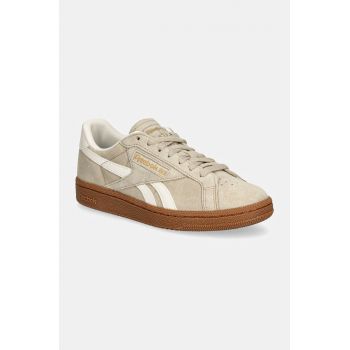 Reebok Classic sneakers din piele intoarsă Club C Grounds Uk culoarea bej, 100208145