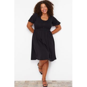 Rochie cu nasturi decorativi Plus Size