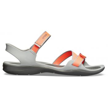 Sandale Crocs Swiftwater Webbing Sandal Portocaliu - Bright Coral/Light Grey