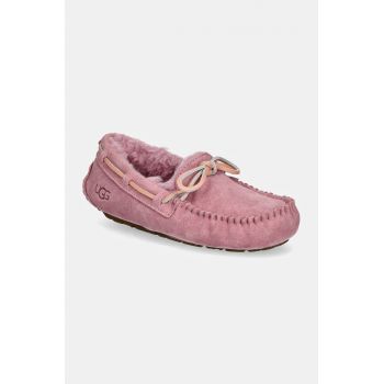 UGG papuci din piele intoarsa Dakota culoarea roz, 1107949-DYR