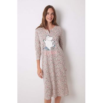 women'secret cămașă de noapte din bumbac Moomin culoarea roz, bumbac, 4448047