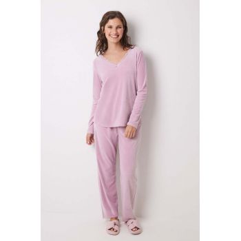 women'secret pijama SOFT TOUCH FRANCHISEE culoarea roz, 3598065