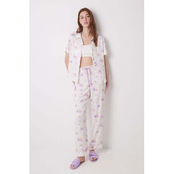 women'secret pijama TRENDY BUTTERFLY femei, culoarea bej, 3598069