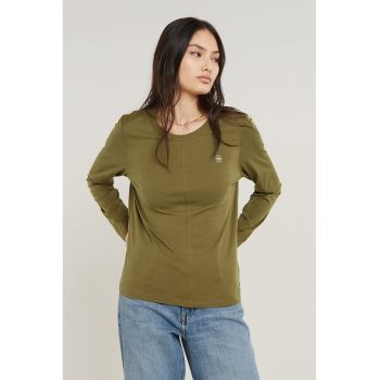 Bluza de bumbac organic cu decolteu la baza gatului