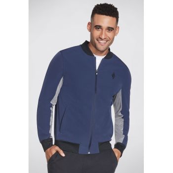 Bluza sport cu fermoar si buzunare oblice pentru fitness Skechweave