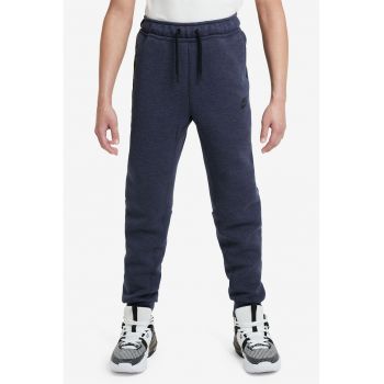 Pantaloni de trening din amestec de bumbac cu talie ajustabila