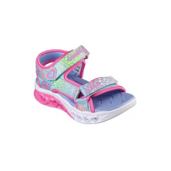 Sandale cu velcro si model colorblock Flutter Hearts