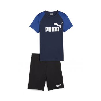 Set de tricou si pantaloni scurti cu imprimeu logo - 2 piese