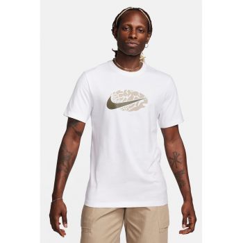 Tricou cu decolteu la baza gatului si imprimeu logo Swoosh