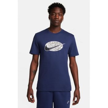 Tricou cu decolteu la baza gatului si imprimeu logo Swoosh