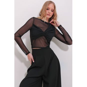 Bluza crop transparenta