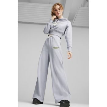 Pantaloni de trening cu croiala ampla si talie inalta Classics+