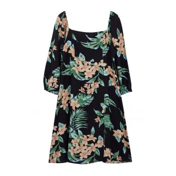 Rochie scurta plus size cu model floral