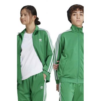 adidas Originals bluza copii FIREBIRD TOP culoarea verde, cu imprimeu, IY9801