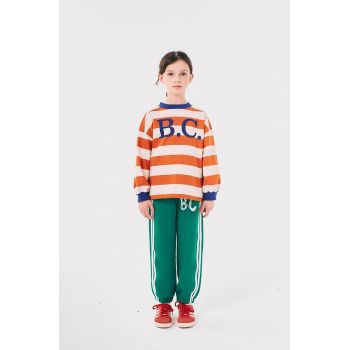 Bobo Choses pantaloni de trening din bumbac pentru copii culoarea verde, 224AC082