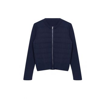 Cardigan uni cu fermoar