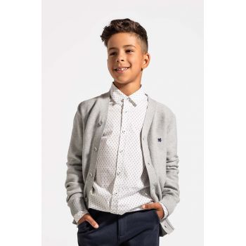 Coccodrillo cardigan copii culoarea gri, light, BACK TO SCHOOL BOY