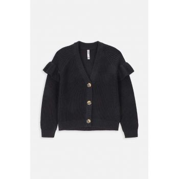 Coccodrillo cardigan culoarea negru, light, BACK TO SCHOOL GIRL