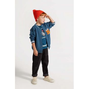 Coccodrillo pantaloni de trening pentru copii culoarea gri, neted, ACADEMY BOY KIDS