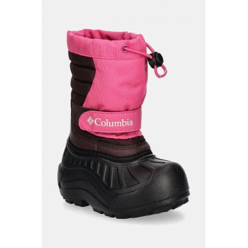 Columbia cizme de iarna copii POWDERBUG SNOWLITE culoarea roz, 2078922