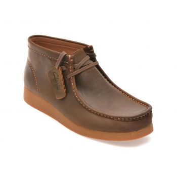 Ghete casual CLARKS maro, WALEVBT, din piele naturala