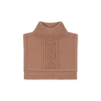 Konges Sløjd CABBY NECKWARMER culoarea maro, neted, KS101218 de firma original