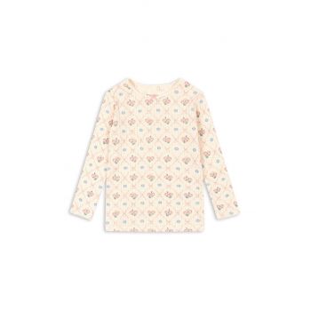 Konges Sløjd longsleeve din bumbac pentru copii MINNIE BLOUSE GOTS culoarea bej, neted, KS101605