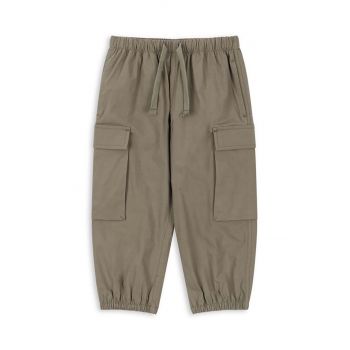 Konges Sløjd pantaloni copii PEPPE PANTS GOTS culoarea verde, neted, KS101641