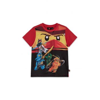 Lego tricou de bumbac pentru copii LWTANO 627 culoarea rosu, cu imprimeu, 12011279