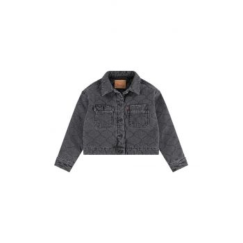 Levi's geacă din denim pentru copii QUILTED TRUCKER JACKET culoarea gri, 3EL097