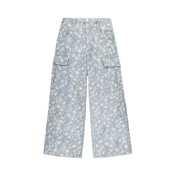 Levi's pantaloni de bumbac pentru copii TWILL '94 BAGGY WIDE LEG culoarea turcoaz, modelator, 3EL019