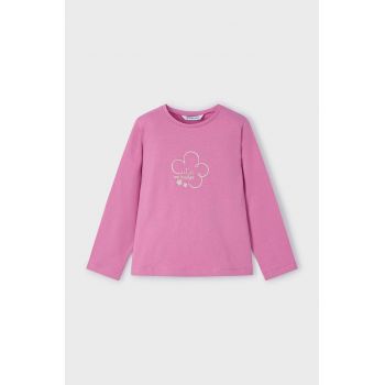 Mayoral longsleeve din bumbac pentru copii culoarea roz, 178