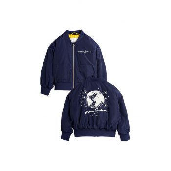 Mini Rodini geaca bomber pentru copii culoarea albastru marin, 2471011260