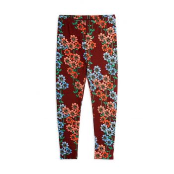 Mini Rodini leggins copii Daisys culoarea maro, modelator, 2473011700